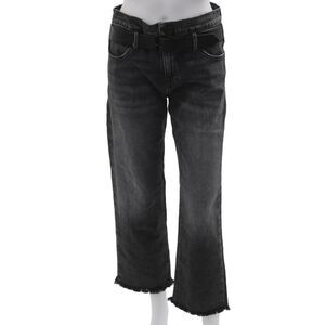 R+A Womens Cropped Straight Dark Gray Jeans Mid Rise 28 Inseam Size XS